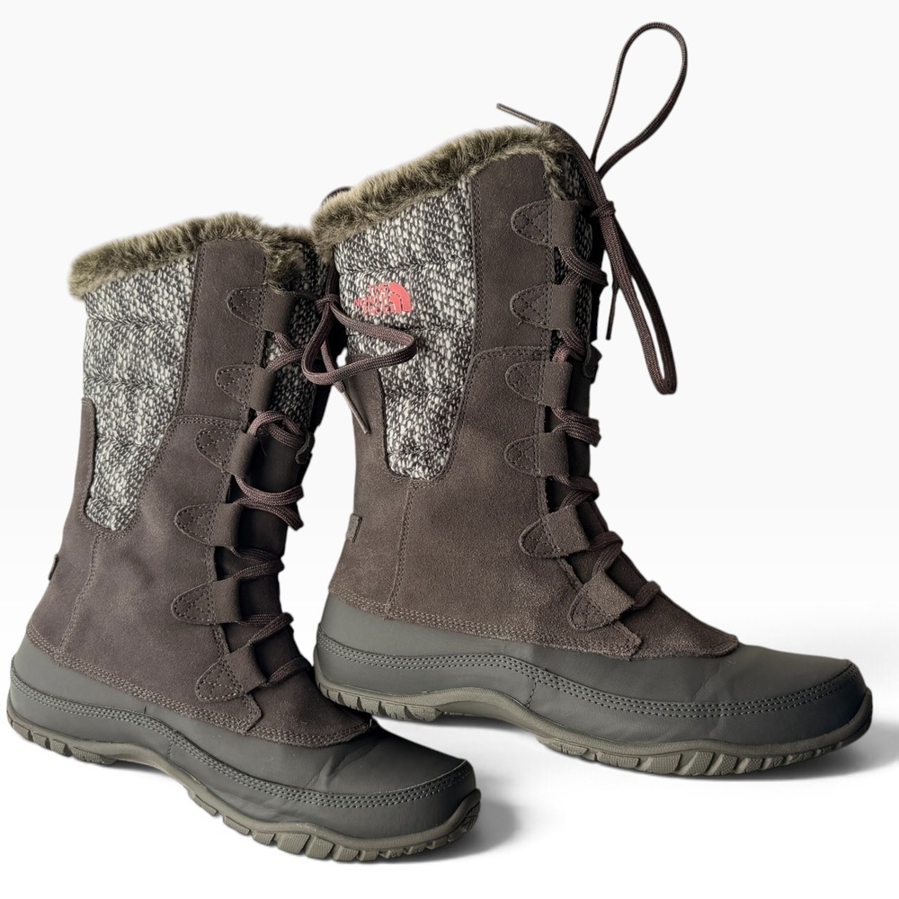 The North Face Nuptse Purna Women's 8.5 Waterproof Primaloft Snow Fur Boots